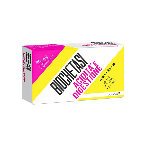 BIOCHETASI ACIDITA' E DIGESTIONE 20 COMPRESSE MASTICABILI AROMA LIMONE