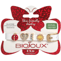 BJB009 BRACCIALE SILIC BIANCO GOLD PLATED