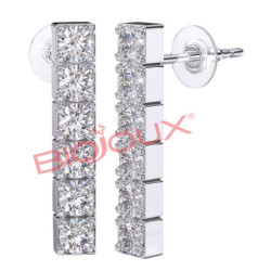 BJT221 ORECCHINI INLINE ZIRCON STAINLESS STEEL