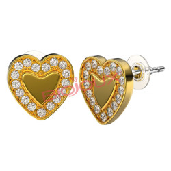 BJT250 ORECCHINI LOVE ME HEART GOLD PLATED