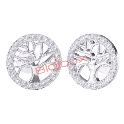 BJT994 ORECCHINI TREE LIFE STAINLESS STEEL