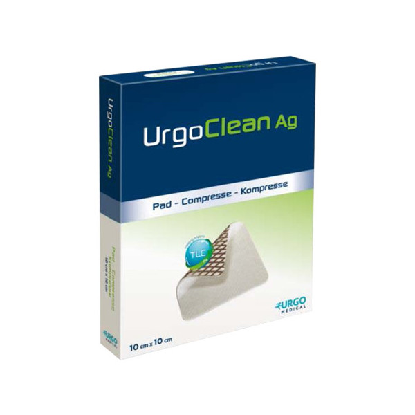 MEDICAZIONE TNT ASSORBENTE GELIFICANTE URGOCLEAN AG/SILVER 6X6CM 5 PEZZI