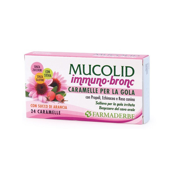 MUCOLID BRONC IMMUNO 24 CARAMELLE GUSTO ARANCIA