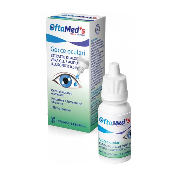 OFTAMED'S GOCCE OCULARI OCCHI DISIDRATATI E STRESSATI ESTRATTO ALOE VERA GEL E ACIDO IALURONICO 0,3% 10 ML