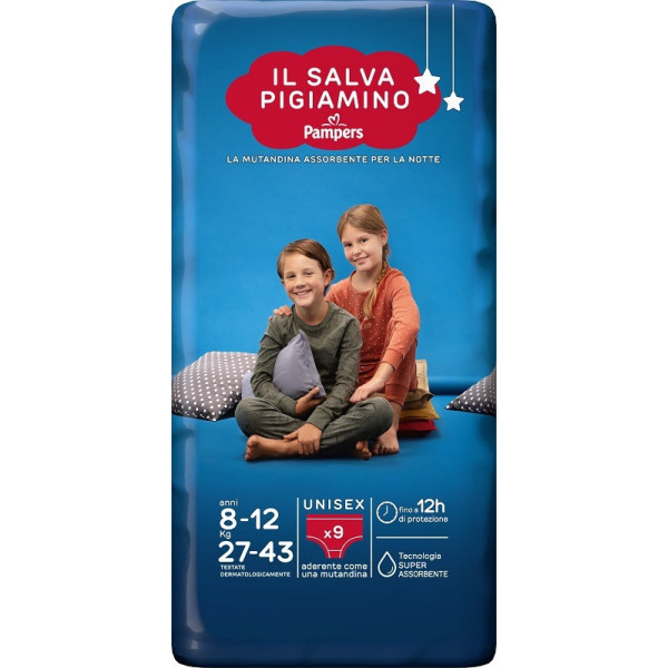 PANNOLINO PAMPERS BABYCARE SALVAPIGIAMINO L/XL 9 PEZZI