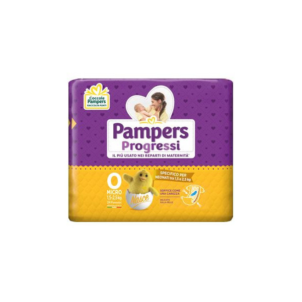 PAMPERS PROGRESSI MICRO PANNOLINI PER BAMBINI 24 PEZZI