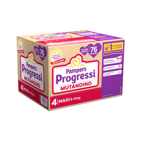 PAMPERS PROGRESSI MUTANDINA QUADRI MAXI 76 PEZZI