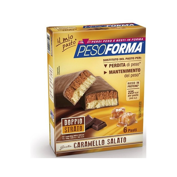 PESOFORMA BARRETTA AL CARAMELLO SALATO 12 PEZZI DA 31 G