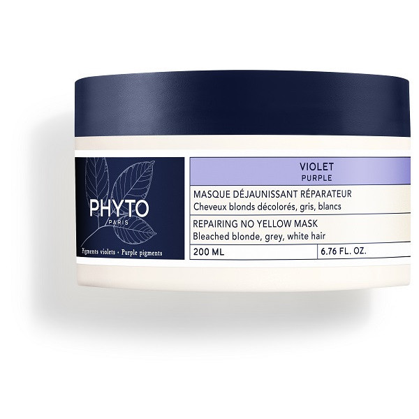 PHYTO VIOLET MASCHERA ANTI GIALLO RIPARATRICE PER CAPELLI BIONDI DECOLORATI GRIGI BIANCHI 200 ML