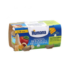 HUMANA OMOGENEIZZATO MELA/BANANA BIO 2 VASETTI 100 G