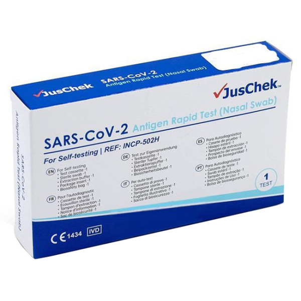 TEST ANTIGENICO RAPIDO COVID-19 JUSCHEK AUTODIAGNOSTICO DETERMINAZIONE QUALITATIVA ANTIGENI SARS-COV-2 IN TAMPONI NASALI MEDIANT