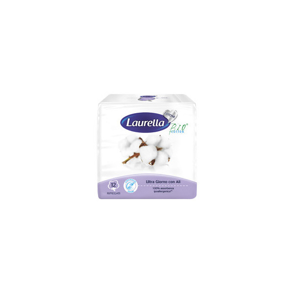 ASSORBENTE LAURELLA IN COTONE ULTRA GIORNO CON ALI 12 PEZZI ASSORBENTE LAURELLA IN COTONE ULTRA GIORNO CON ALI 12 PEZZI