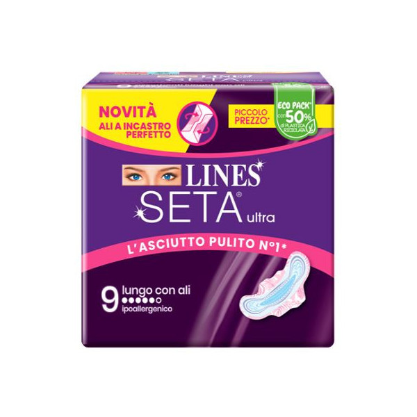 LINES SETA ULTRA ASSORBENTI LUNGO ALI DWCT 9 PEZZI