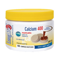 LONGLIFE CALCIUM CACAO 100 COMPRESSE 400 MG