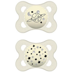 MAM SUCCHIETTO ORIGINAL NIGHT 2-6 MESI SILICONE NEUTRO 2 PEZZI