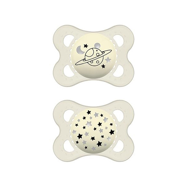 MAM SUCCHIETTO ORIGINAL NIGHT 2-6 MESI SILICONE NEUTRO 2 PEZZI