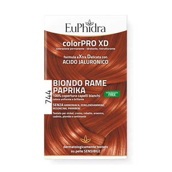 EUPHIDRA COLORPRO GEL COLORANTE CAPELLI XD 744 PAPRIKA 50 ML IN FLACONE + ATTIVANTE + BALSAMO + GUANTI