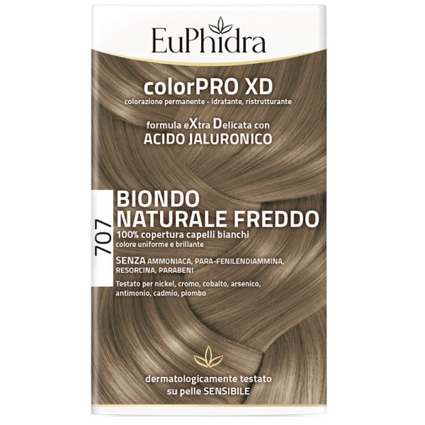EUPHIDRA COLORPRO XD 707 BIONDO NATURALE F COLORE + ATTIVANTE + BALSAMO + CUFFIA + GUANTI