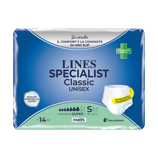 PANNOLONE A MUTANDA LINES SPECIALIST CLASSIC PANTS SUPER S 14 PEZZI