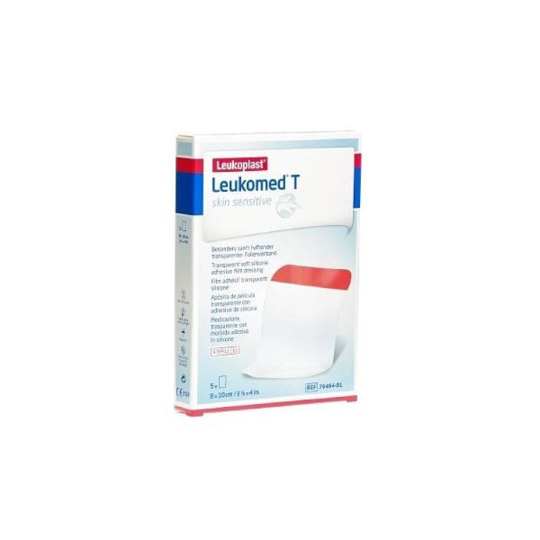 LEUKOMED T SKIN SENSITIVE MEDICAZIONE POST-OPERATORIA TRASPARENTE CON MASSA ADESIVA IN SILICONE 8X10 CM 5 PEZZI