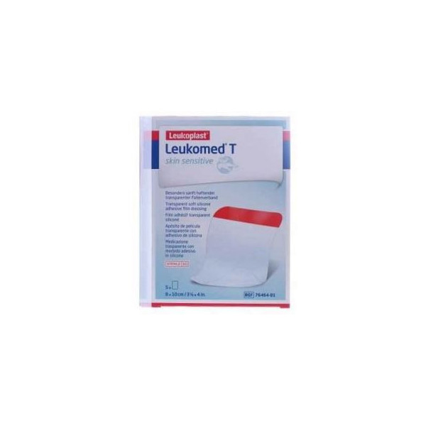 LEUKOMED T PLUS SKIN SENSITIVE MEDICAZIONE POST-OPERATORIA TRASPARENTE MPERMEABILE CON MASSA ADESIVA AL SILICONE 8X10CM 5 PEZZI