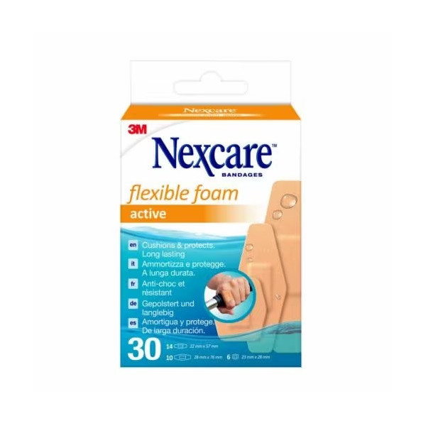 CEROTTO PREPARATO NEXCARE ACTIVE 360 GRADI N1030ASD04 ASSORTITI 3 MISURE 6 CEROTTI 23X28MM + 14 CEROTTI 22X57MM + 10 CEROTTI 28X