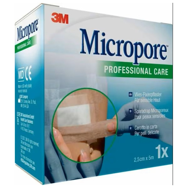 CEROTTO IN CARTA MICROPORE SURGICAL TAPE TAN M5X25MM