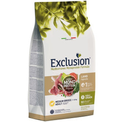 EXCLUSION MEDITERRANEO MONOPROTEIN NOBLE GRAIN ADULT LAMB MEDIUM 12KG