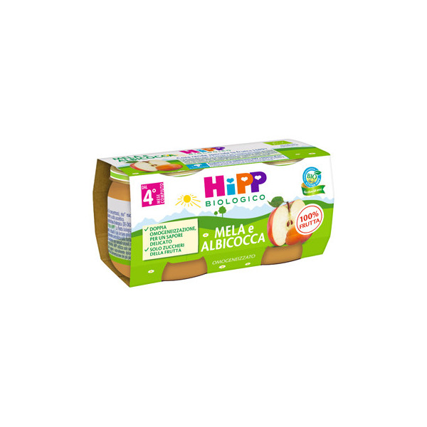 HIPP BIO OMOGENEIZZATO ALBICOCCA/MELA 2X80 G