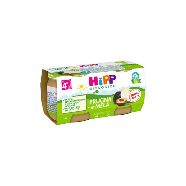 HIPP BIO OMOGENEIZZATO PRUGNA E MELA 2 X 80 G