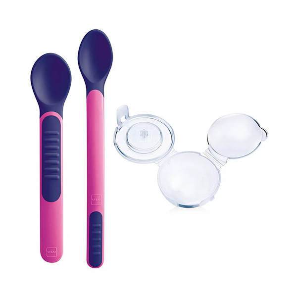 MAM HEAT SENSITIVE SPOONS & COVER 6+ FEMMINA