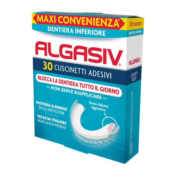 ALGASIV ADESIVO PER PROTESI DENTARIA INFERIORE 30 PEZZI