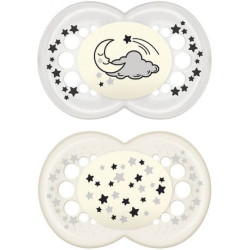 MAM SUCCHIETTO ORIGINAL NIGHT 6+ MESI SILICONE NEUTRO 2 PEZZI