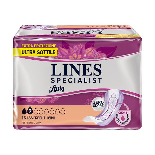 ASSORBENTI PER INCONTINENZA LINES SPECIALIST LADY MINI 16 PEZZI