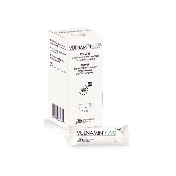 VULNAMIN PWD MEDICAZIONE INTERATTIVA IN POLVERE DI SODIO JALURONATO E AMINOACIDI 2 STICK PACK