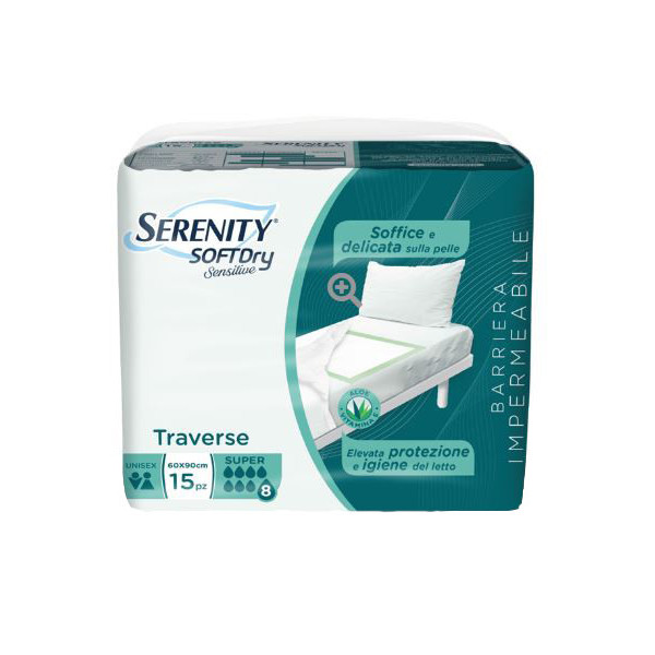 SERENITY TRAVERSA SD SENSITIVE SUPER 60X90 CM 15 PEZZI