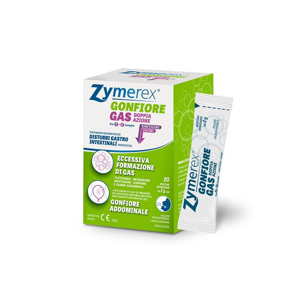 ZYMEREX GONFIORE GAS DOPPIA AZIONE CON S+E COMPLEX 20 BUSTINE MONODOSE DA 2 G