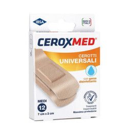 CEROTTI UNIVERSALI CEROXMED CON GARZA DISINFETTANTE MEDI 7X2CM 12 PEZZI