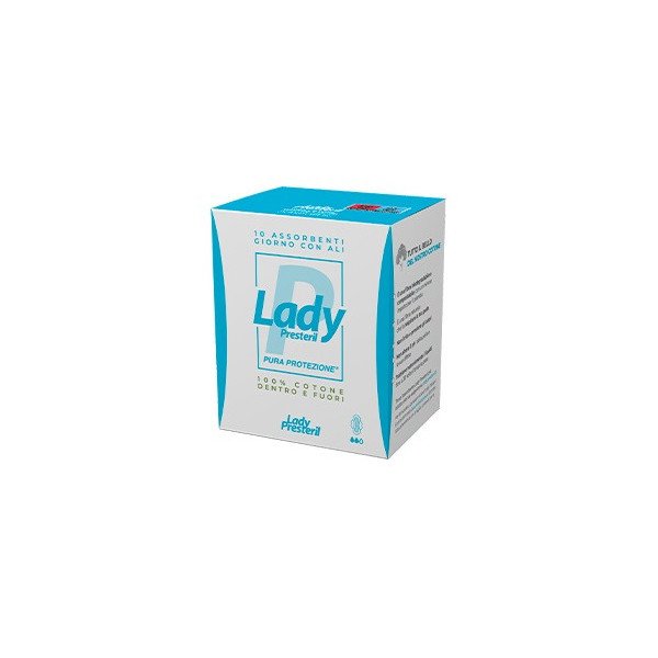 LADY PRESTERIL ASSORBENTI GIORNO CON ALI RIPIEGATI BIODEGRADABILI 10 PEZZI