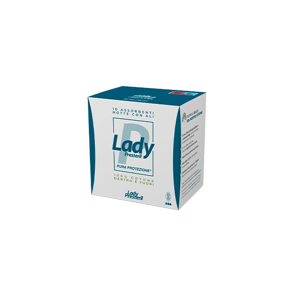LADY PRESTERIL ASSORBENTI NOTTE CON ALI RIPIEGATI BIODEGRADABILI 10 PEZZI
