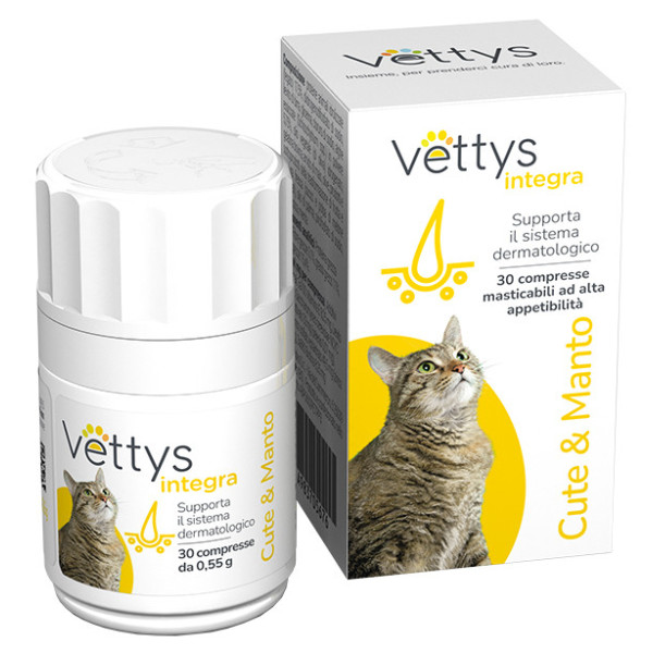 VETTYS INTEGRA CUTE&MANTO GATTO 30 COMPRESSE MASTICABILI