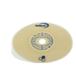 PLACCA PIANA RITAGLIABILE AURUM2 URO PER UROSTOMIA DIAMETRO 13-50 MM FLANGIA 55 MM 5 PEZZI