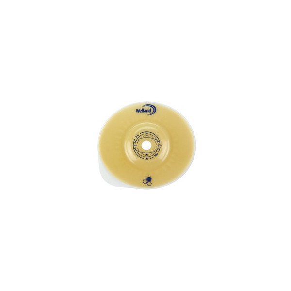 PLACCA PER UROSTOMIA CONVESSA RITAGLIABILE AURUM2 URO DIAMETRO 13-35 MM FLANGIA 55 MM 5 PEZZI