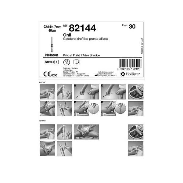 CATETERE IDROFILICO ONLI PRONTO ALL'USO 40 CM CH 14 30 PEZZI