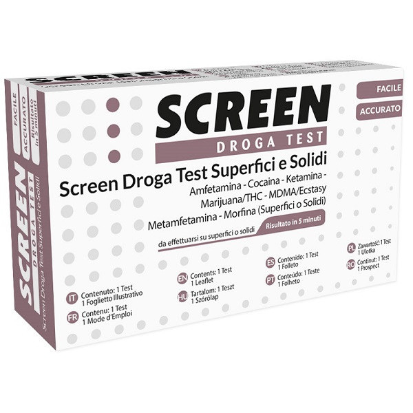 SCREEN DROGA TEST 7 DROGHE SU SUPERFICI SOLIDI O POLVERI