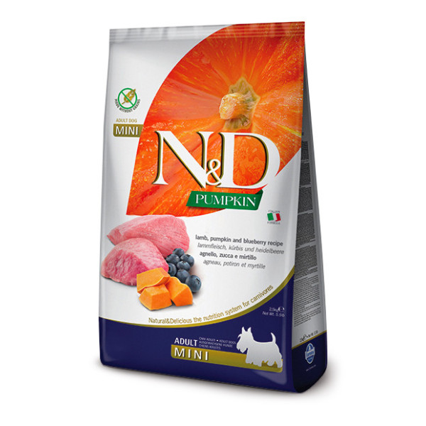 N&D GF PUMPKIN FORMULA ADULT MINI LAMB&BLUEBERRY 7 KG