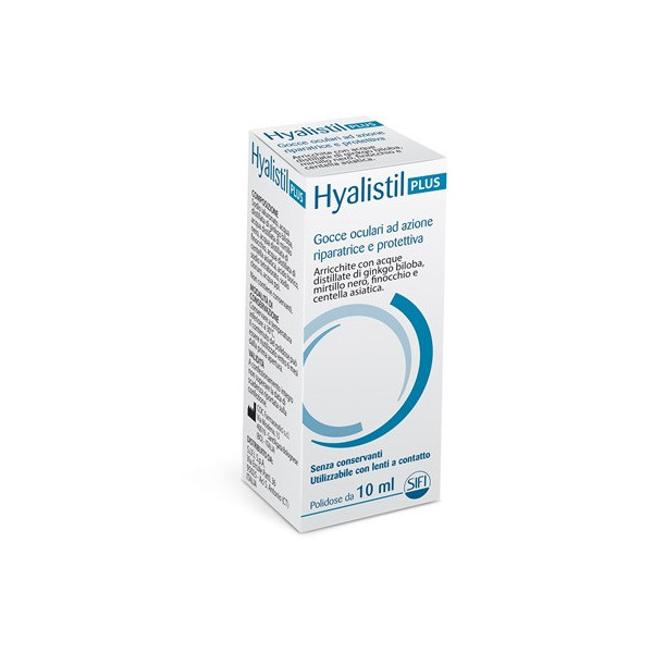 GOCCE OCULARI HYALISTIL PLUS ACIDO IALURONICO 0,4% ACQUA DISTILLATA DI GINKGO BILOBA + MIRTILLO NERO + FINOCCHIO + CENTELLA ASIA