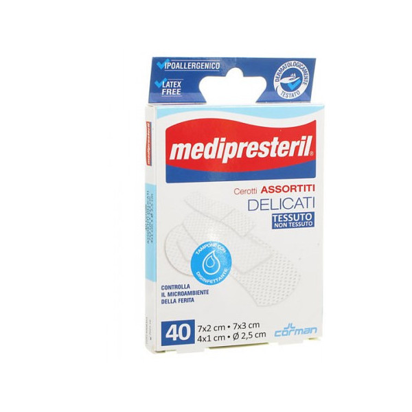 MEDIPRESTERIL CEROTTI DELICATI ASSORTITI 4 FORMATI 40 PEZZI