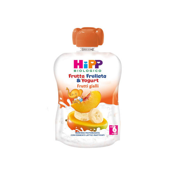 HIPP BIO FRUTTA FRULLATA YOGURT FRUTTI GIALLI 90 G