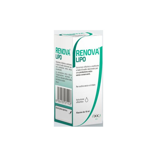 RENOVA COLLIRIO SOSTITUTO LACRIMALE A BASE DI ACIDO IALURONICO 0,4% E LIPIDI FLACONE DA 10 ML SENZA CONSERVANTI
